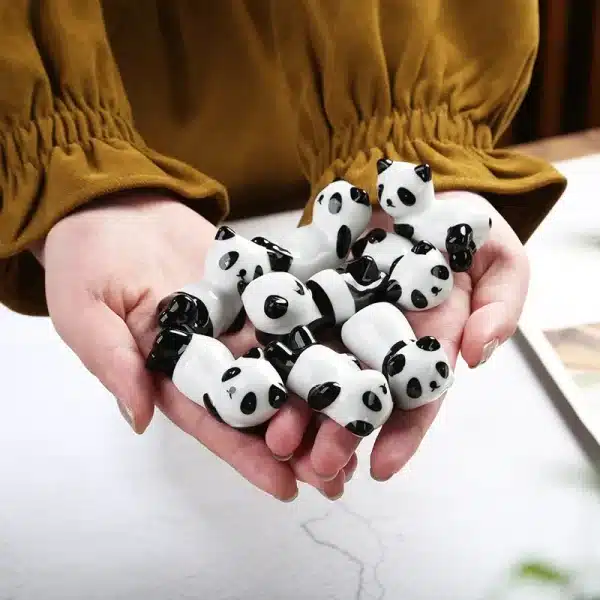 8pcs/set Chinese Ceramic Holder Chopsticks Cute Panda Rest Home Decor Chopstick Holder Stand Kitchen Accessories Home Gadgets - Image 5