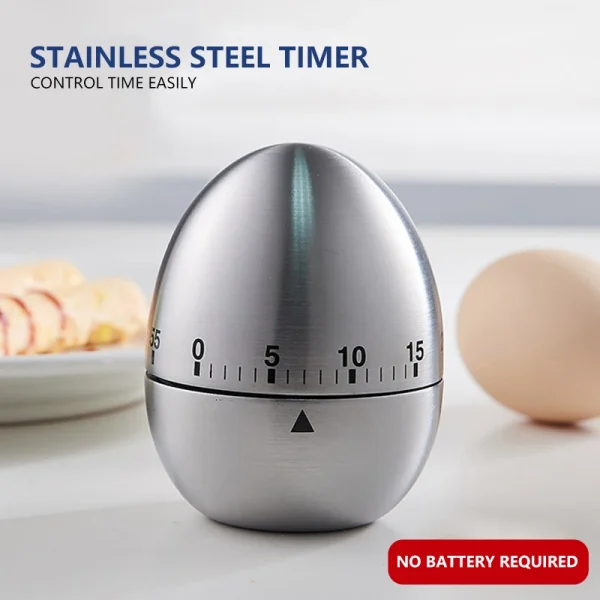 Baking Cooking Reminder No Battery Required Stainless Steel Creative Household Kitchen Tools And Gadgets Cooking Timer Egg Clock