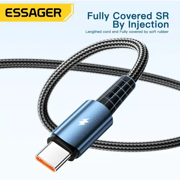 Essager 120W USB Type C Cable Super Fast Charge 67W Cable Quick Charge 6A For Xiaomi 12Pro Redmi K50 Note 11Pro Black Shark5 Pro - Image 4