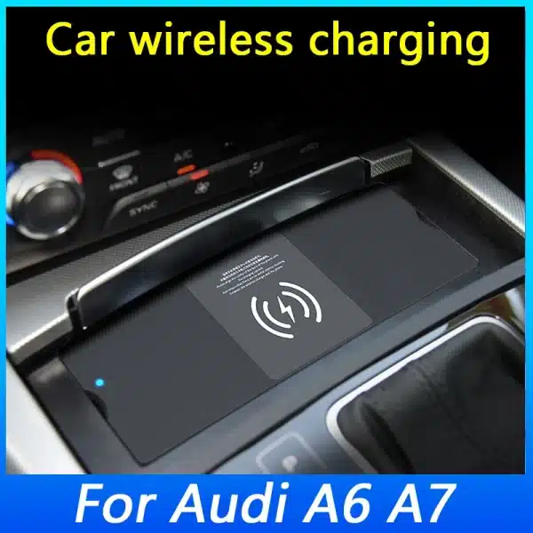 LOYEUANR 15W Wireless charging plate For Audi A6 C7 A7 S6 RS6 S7 RS7 2011-2018 phone charger mobile holder usb quick charge trim