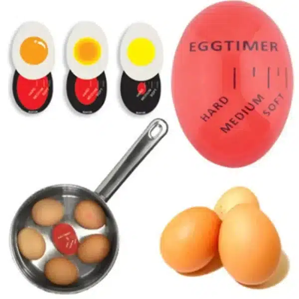 1pcs Egg Timer Kitchen Electronics Gadget Color Changing Yummy Soft Hard Boiled Eggs Cooking Eco-Friendly Resin Red Timer Tool - Image 2