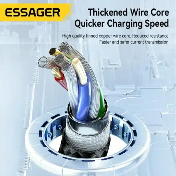 Essage 3 in 1 USB Cable Micro USB Type C Fast Charger Micro USB Type C Data Cable For IP 14 13 Samsung Xiaomi Huawei - Image 3