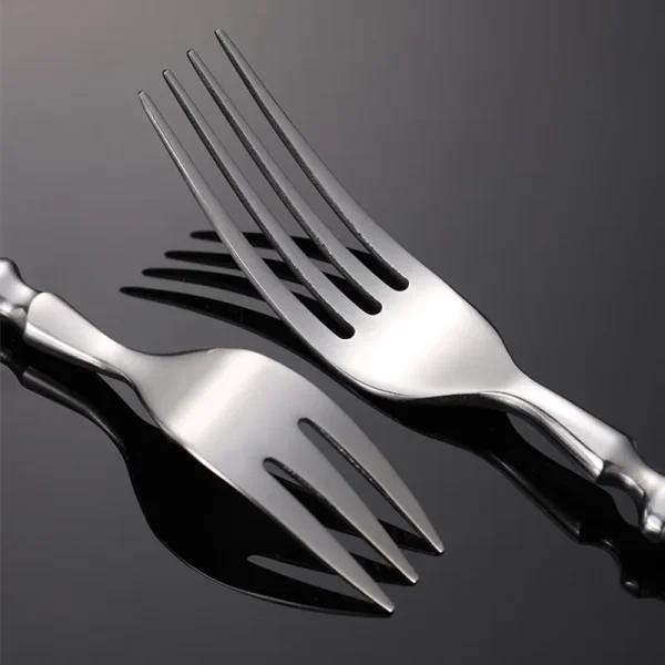 Western Stainless Steel Cutlery Set Creative Retro Steak Knife Dining Fork Spoon Dinnerware Set Rivets Handle Kitchen Tableware - Image 5
