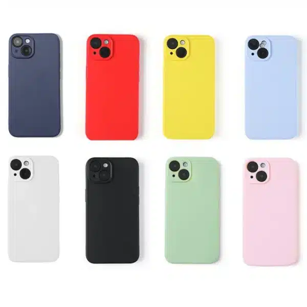 Luxury Silicone Phone Case for iPhone 11 12 13 14 15 Pro Max Mini Soft Candy Back Cover for XR XS Max 7 8 Plus SE 2020 Cases