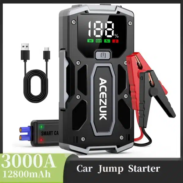 12800mAh 3000A Car Jump Starter Power Bank 12V Portable Car Battery Booster Charger Starting Device Petrol Diesel Car Starter