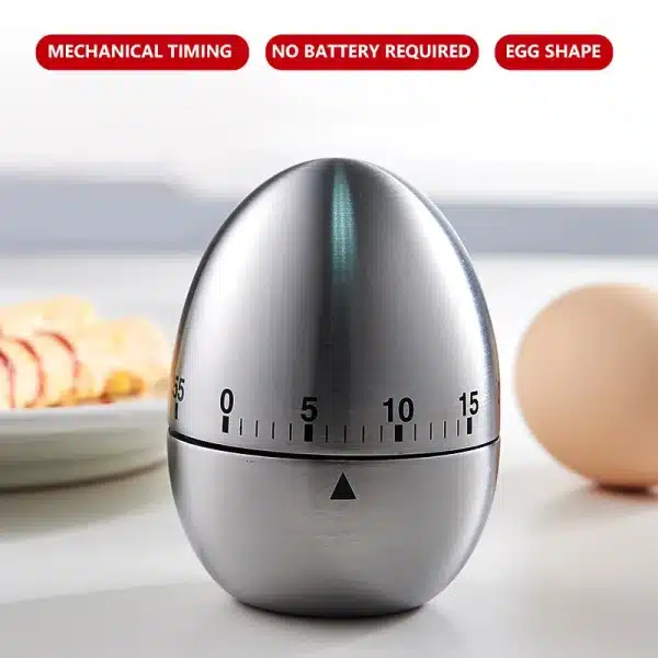 Egg Clock 60 Minutes Timing Egg-shaped Household Portable Kitchen Tools And Gadgets Kitchen Mechanical Timer Count Up Down Clock - Image 4