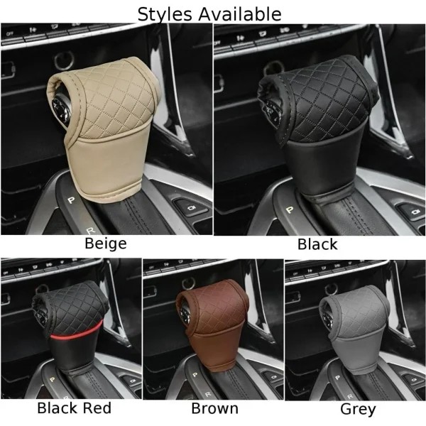 Car Gear Shift Cover PU Leather Shift Lever Cover Universal Interior Replacement Parts Gearbox Shifter Knob Protector - Image 5