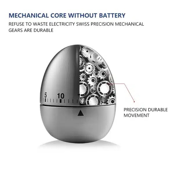 Egg Clock 60 Minutes Timing Egg-shaped Household Portable Kitchen Tools And Gadgets Kitchen Mechanical Timer Count Up Down Clock - Image 6