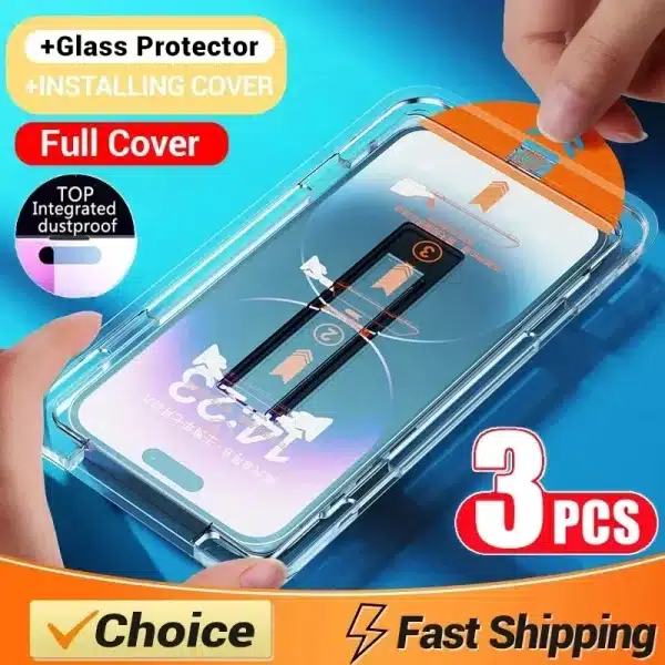 3Pcs Oleophobic Coating Dust Free Easy Installation Screen Protector For iPhone 14 11 13 12 15 Pro Max XS X XR 15 16 Plus Glass