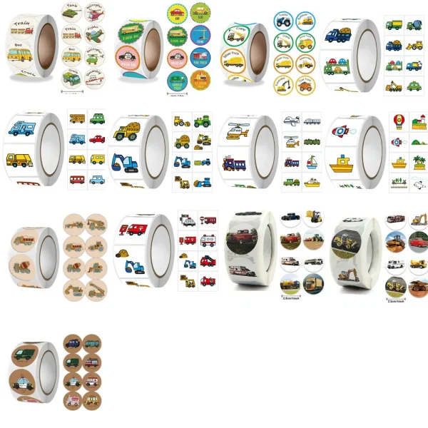 Wholesale Encourage Children Tape gift Cute circular reward sticker DIY Private customization cartoon toys Self-adhesive label