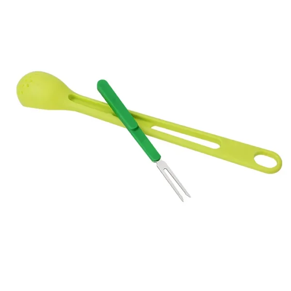 Can Fishing Spoon Creative Kitchen 2-in-1 Long Handle Leaking Spoon Fruit Fork Set kitchen accessories kitchen gadgets 1PC - Image 6