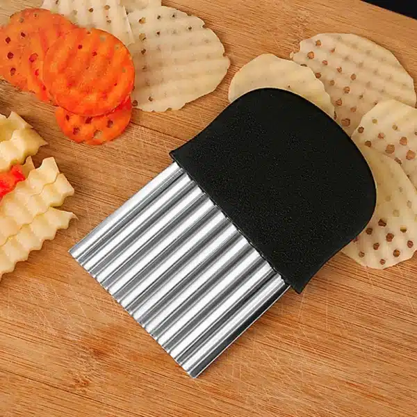 Stainless Steel Potato Chip Slicer Dough Vegetable Fruit Crinkle Wavy Kitchen Knife Cutter Chopper French Fry Maker Tools Gadget - Image 5