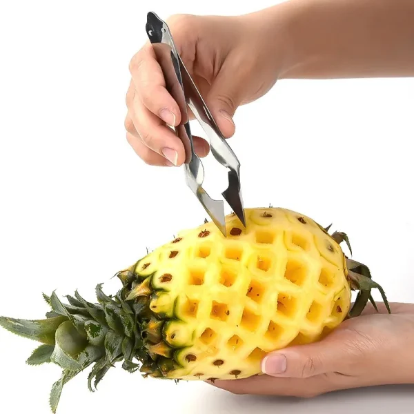 2PCS Stainless Steel Strawberry Huller Fruit Peeler Pineapple Corer Slicer Cutter Kitchen Knife Gadgets Pineapple Slicer Clips