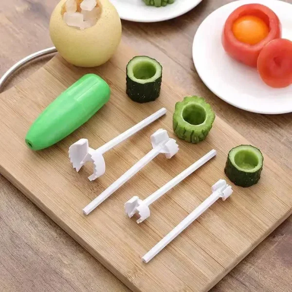 4pcs/set Kitchen Gadget Accessory Vege Drill Digging Corer Cooking Tool Vegetable Spiral Cutter Spiralizer Creative Kitchen Item