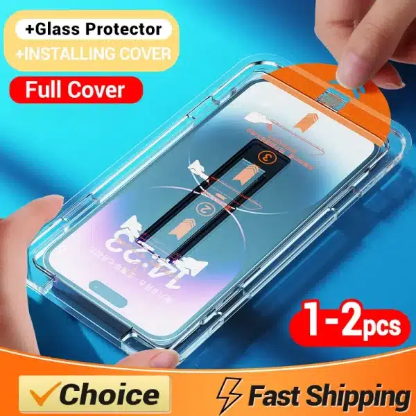 1-2PCS 8K Dust Free Glass For iPhone 16 15 13 12 11 14 Pro Max HD Oleophobic Coating Screen Protector For iPhone X XS Max XR