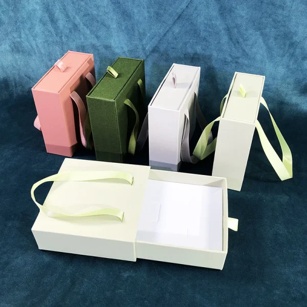 Simple Handbag Drawer-Type Jewelry Box Earrings Ring Necklace Pendant Storage Box Gift Packaging Fashionable Jewelry Carton