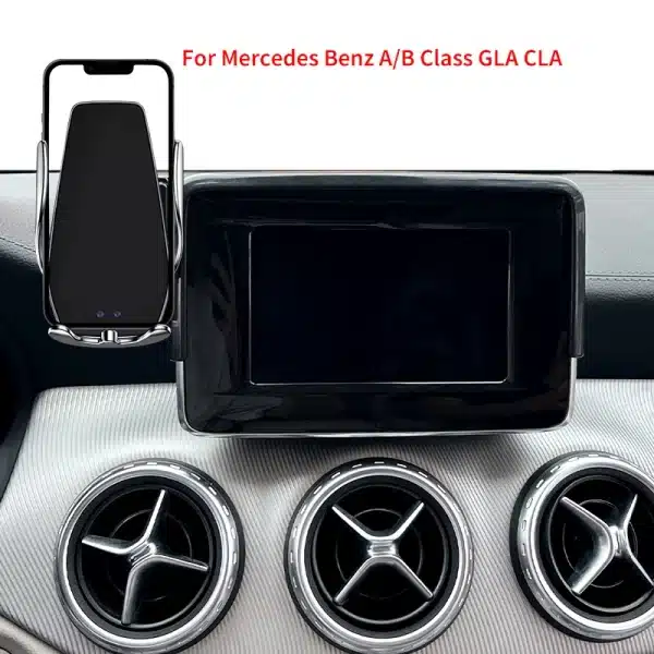 For Mercedes-Benz Car Mobile Phone Holder A B Class W242 W246 2013-2019 GLA CLA Screen Fixed Wireless Charger Cell Phone Holder