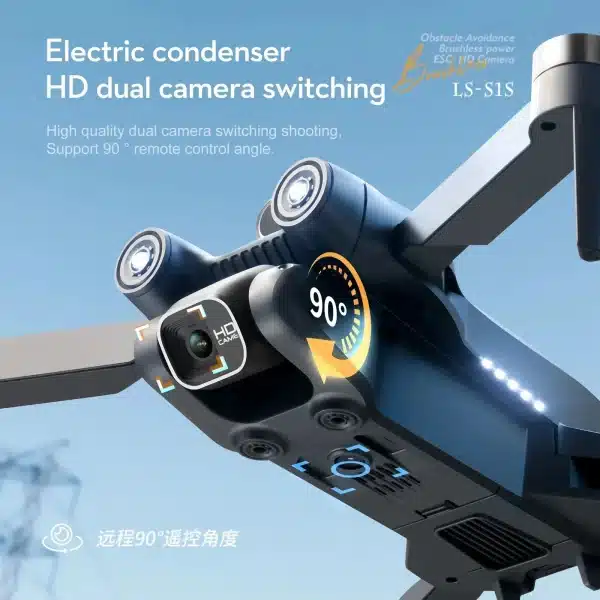 New S1S Mini Drone Caméra 8K Professional Brushless Motor Dron Obstacle Avoidance HD Dual Camera Foldable Quadcopter Toys - Image 4