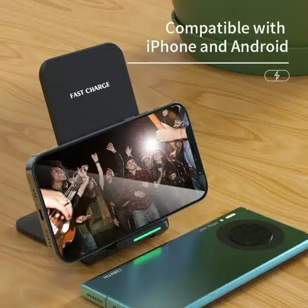 Foldable Wireless Charger Stand Pad For iPhone 15 14 13 12 11 X XS Samsung S22 S20 S10 Xiaomi Fast Charging Station Phone Holder - Image 5