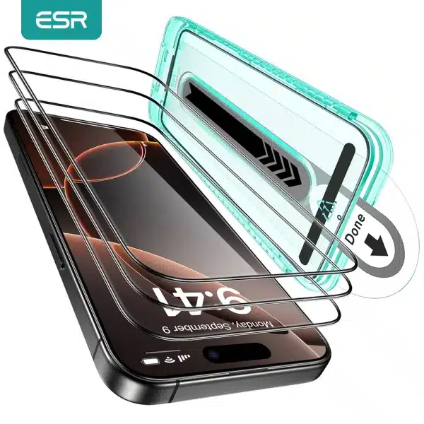 ESR 3 Pack for iPhone 16/15/14/13 Pro Max Screen Protector Full Cover Anti-Peek HD Tempered Glass Screen Film For iphone 16 Plus