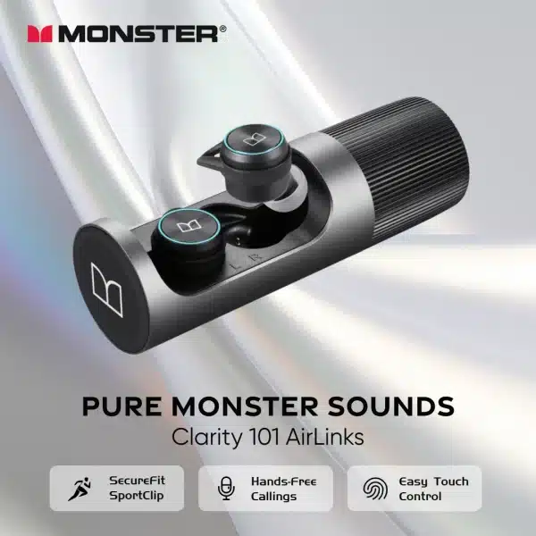 Monster Clarity 101 AirLinks TWS Earbuds in-Ear Bluetooth Headphones ENC Noise Cancelling Waterproof Wireless Earphone with Mic