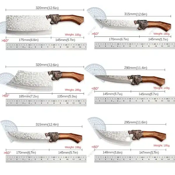 WXCOO Forged Kitchen Chef Knife Set Stainless Steel Meat Fish Fruit Vegetables Slicing Knife Butcher Boning Cleaver Knives - Image 5