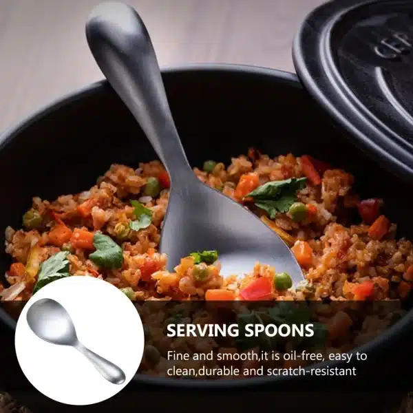 Serving Spoon Rustproof Cookware Ramen Cutlery Set Spoons Rice Paddles Cooking Utensils Stainless Steel Kitchen Gadgets Spatula - Image 4