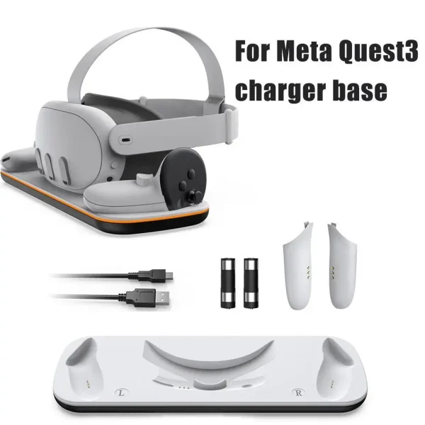 Wireless Charging Adapter For Meta/Oculus Quest 3 VR Accessories Kit Helmet Fast Charging Base Charger Station