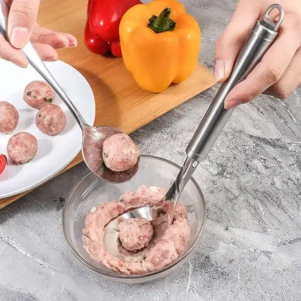 Non-Stick Creative Meatball Maker Spoon Meat Baller with Elliptical Leakage Hole Meat Ball Mold Kitchen Utensil Gadget - Image 5