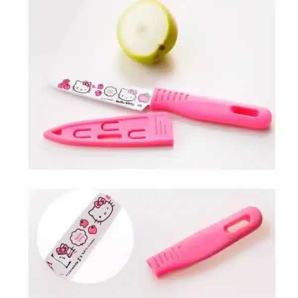 Cute Cartoon Sanrio Knife Hello Kitty Print Stainless Steel Fruit Knife Plastic Handle Mini Kitchen Portable Knife Set Household - Image 6