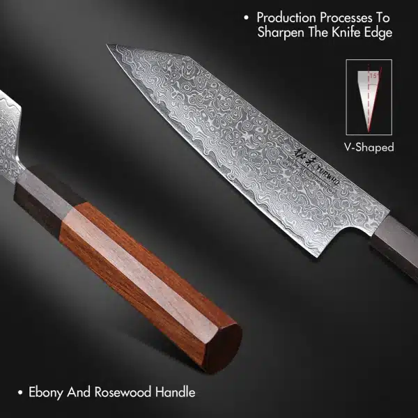 TURWHO 5" Kitchen Utility Knife Japanese Hand Forged Damascus Steel Chef Knives Vegetable Meat Peeling Fruit Knife Cooking Tools - Image 5