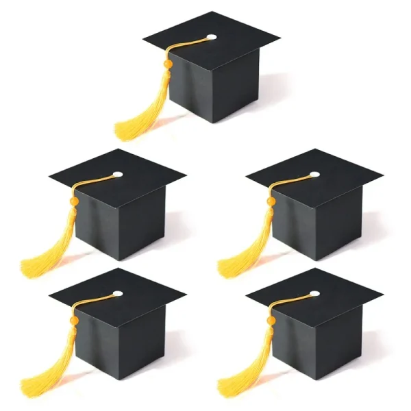 Graduation Season Decoration Cute Bachelor Cap Candy Box With Tassel Carton Graduate Party Candy Snacks Gift Packaging Box Decor