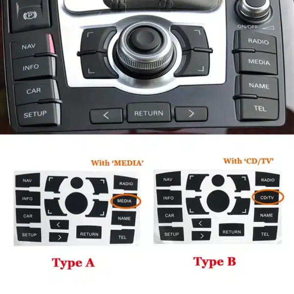 For Audi A6 C6 Button Stickers Interior Replacement Parts 2004 To 2011 Button Repair Decals For Audi A6 4F Climate Control Panel - Image 2