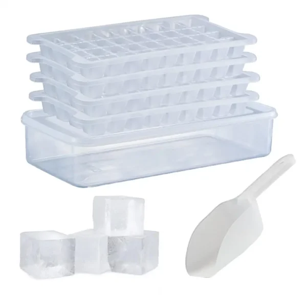 Ice Tray with Twist Design Leak Proof Kitchen Gadgets Stackable Ice Cube Tray Set with Lids Scooper Leak for Cocktail for Making - Image 6