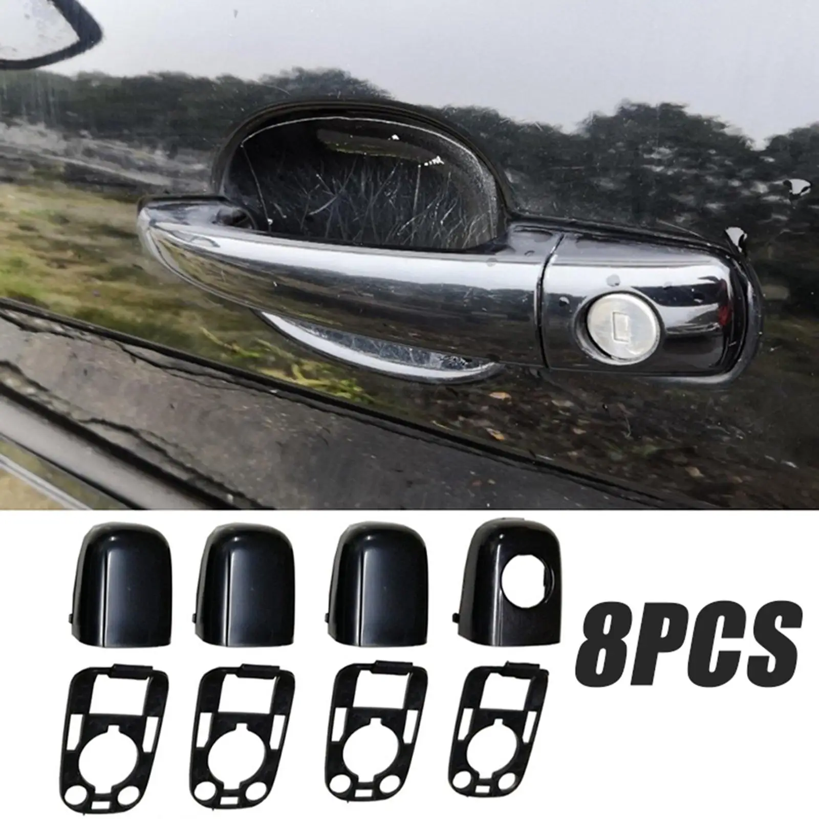 4Pcs Exterior Door End Cap Set with Seals Replacement Spare Parts for C3 Easy