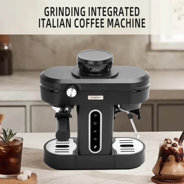 Mcilpoog AC510 19Bar Semi Automatic Espresso Machine With Grinder & Steam Wand,3-in-1 Espresso Machine for Cappuccino or Latte. - Image 3