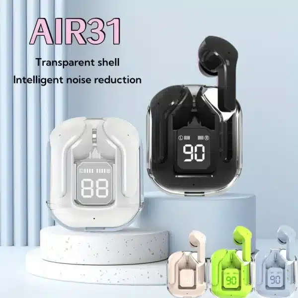 AIR31 True Wireless Bluetooth Headset Binaural Small In Ear Buds Sports Stereo Bass TWS Earbuds Newest Sports Earbuds for Phones