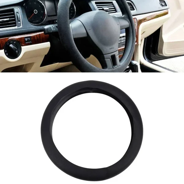 Silicone Steering Wheel Cover Car Steering Wheel Cover 13*16in Black Car Parts Interior Accessories Replacement Brand New - Image 3