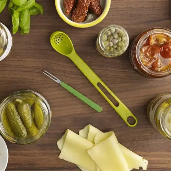 Can Fishing Spoon Creative Kitchen 2-in-1 Long Handle Leaking Spoon Fruit Fork Set kitchen accessories kitchen gadgets 1PC - Image 2