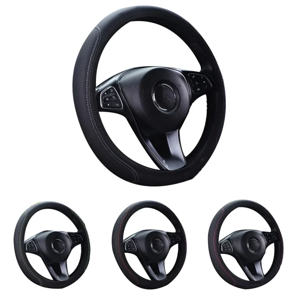 Car Steering Wheel Cover Breathable Leather Anti Slip Universal- Interior Accessories Steering Wheel Cover Replacement Parts - Image 4