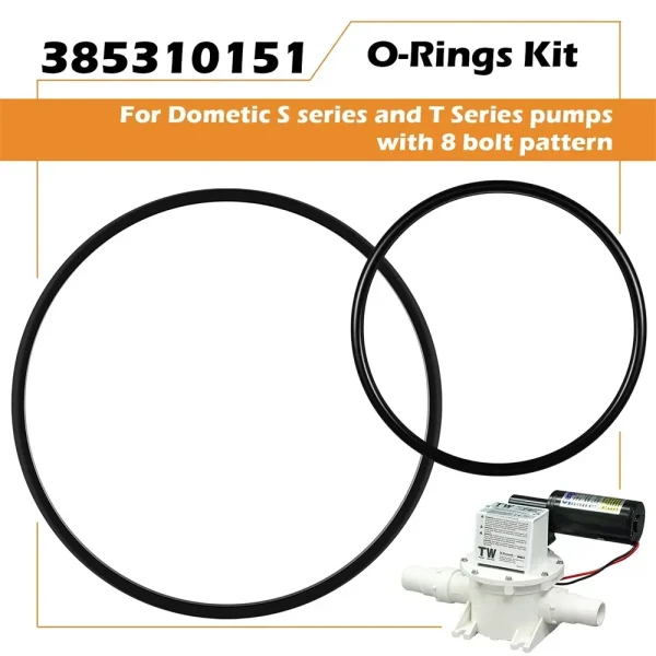 O-Rings Kit for Dometic S Series and T Series Pumps Part 385310151 Pump O-Ring Replacement Pump Interior Parts 2PCS Black Rubber - Image 4