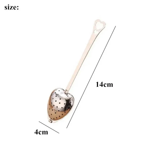 Tea Set Durable Teaware Stainless Steel Tea Filter Tool Leaky Tea Antirust Tea-strainer Heart-shaped Kitchen Gadget Portable - Image 2
