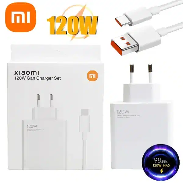 120W Original Xiaomi Charger Turbo Fast EU Wall Hypercharge Adapter Usb 6A Type C Cable For Mi 13 12 11 Ultra 11T Pro X4 X5