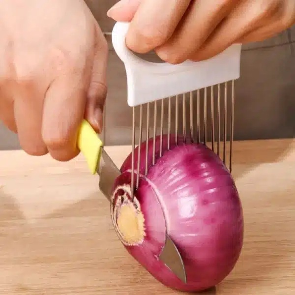 Stainless Steel Onion Needle Onion Fork Vegetables Fruit Slicer Tomato Cutter Knife Cutting Safe Aid Holder Kitchen Accessories - Image 2