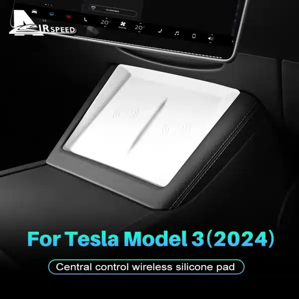 for Tesla Model 3 Highland 2024-up Silicone Wireless Charging Pad Non-Slip Mat Dust-Proof Charger Protect Cover Car Accessories