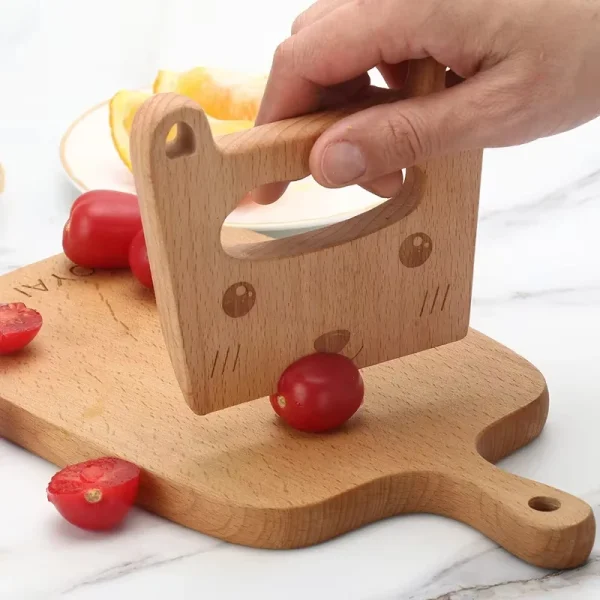 Wooden Montessori Knife Kids Cooking Toys Educational Safe Knives Cutting Fruit Vegetable Chopper Kitchen Tools For Toddlers