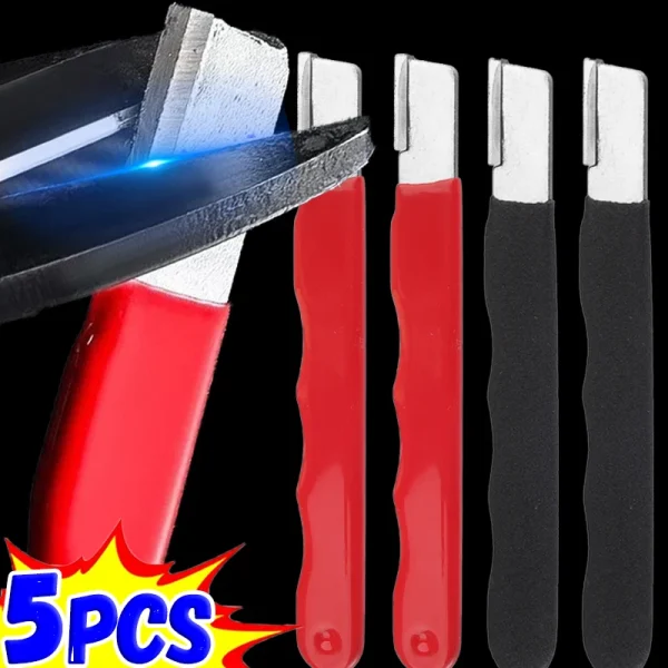 5/1pcs Metal Knife Sharpener Professional Handheld Grindstone Knife Quick Sharpen Scissors with Lid Stone Garden Kitchen Tool