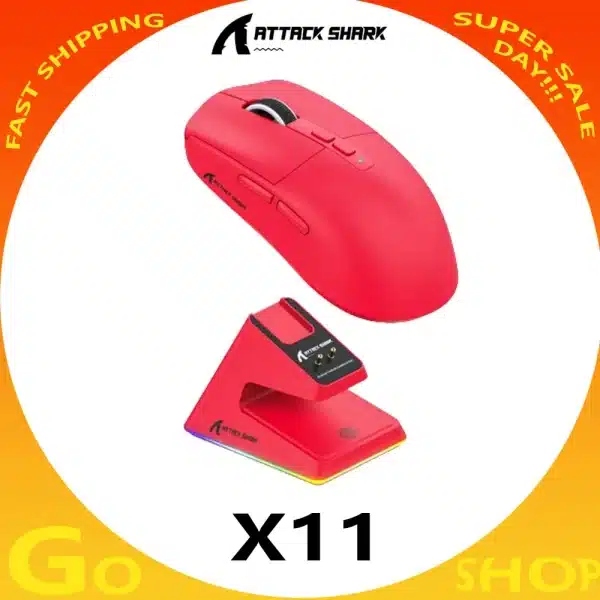 Attack Shark X11/R1 Mouse Three Mode Bluetooth Wireless With Charger Base Rgb Ergonomics Mouse Lightweight Gamer Accessories