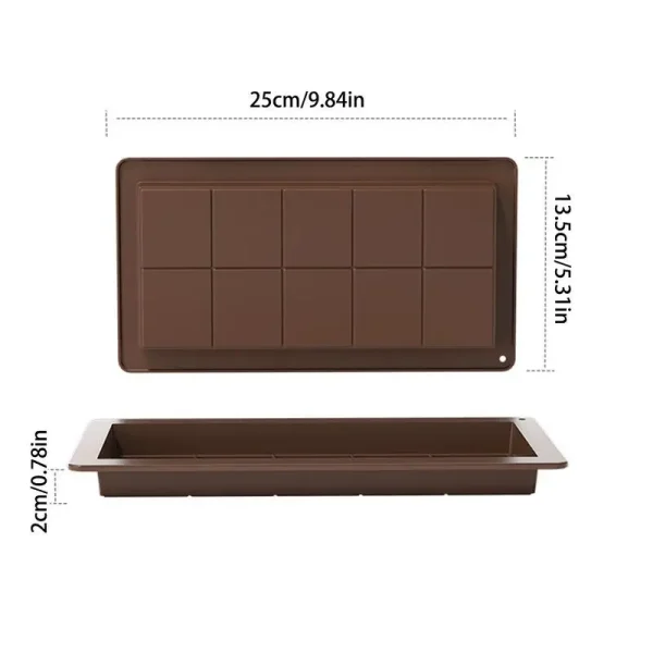 Silicone Chocolate Mold Candy Bar Mold Deep 10 Grids Candy Easy Release Mold Cake Mold Kitchen Gadget Baking Tool For Home - Image 6