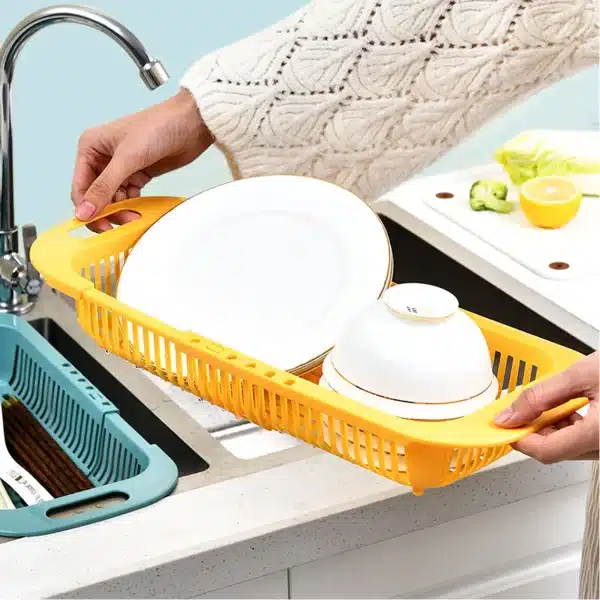 Kitchen Organizer Soap Sponge Holder Sink Rack Telescopic Drain Rack Adjustable Vegetable Drain Basket Kitchen Organizer Gadgets - Image 2